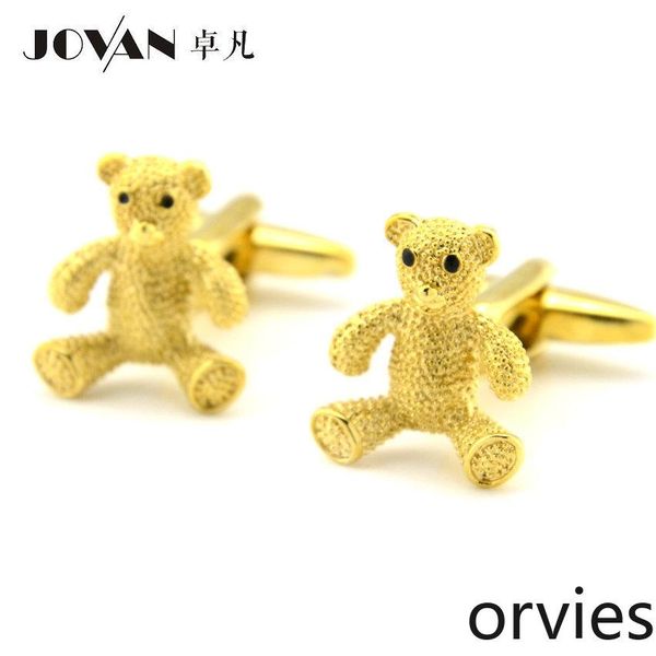 

2020 designer's golden teddy bear cufflinks little bear sleeve studs creative cartoon alternative modeling cufflinks accessories, Silver