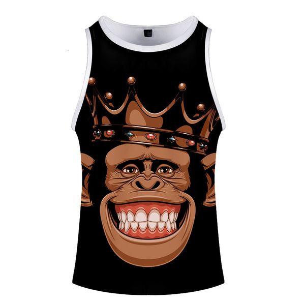 

evil funny gorilla muscle motion sleeveless vest, Black;green