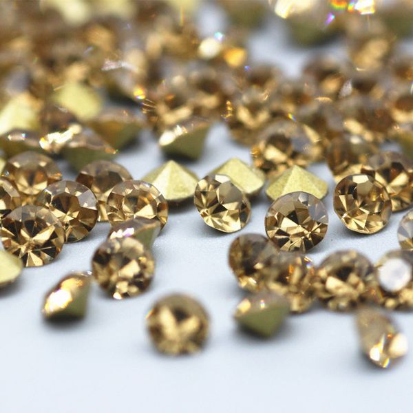 

ss2-ss28 rhinestone applique round pointback rhinestone diy nail glue-on back cryst stones for clothes decoration, Silver;gold