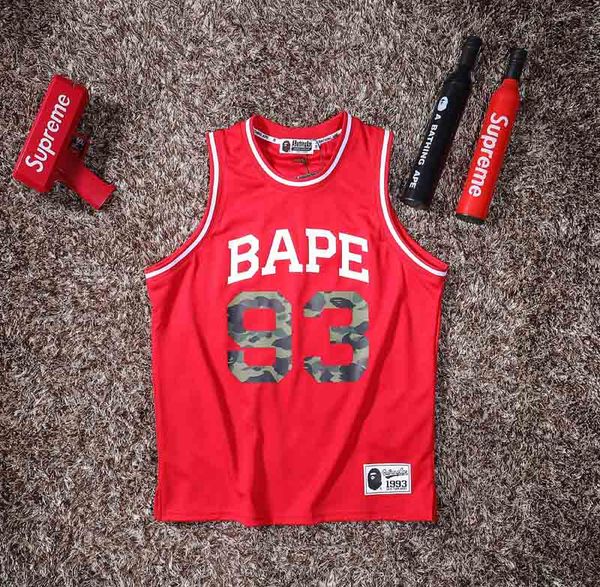

tide brand basketball vest mens designer jersey fashion ape human head camouflage vest casual sports vest breathable sweatshirt, White;black