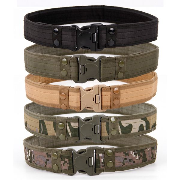 

new army style combat belts quick release tactical belt fashion men canvas waistband outdoor hunting 5colors 130cm 2019, Black;brown