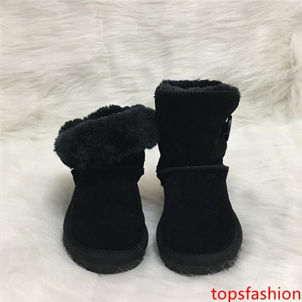 

designer boots boys and girls australia style kids snow boots waterproof 1-button children winter cow leather boots brand ivg