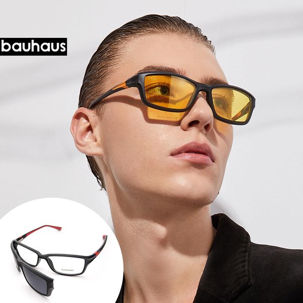 

x3182 bauhaus fashion sport eyewear night vision magnetic sunglasses, Black