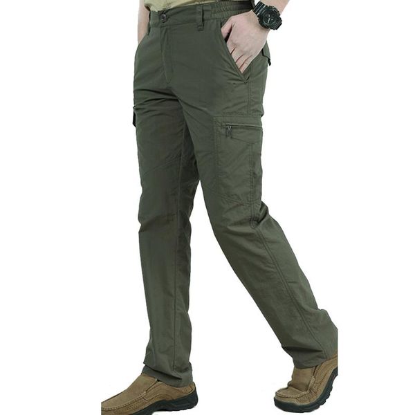

men work multi-pockets cargo pants climbing hiking quick dry outdoor long pants zj55, Black;blue