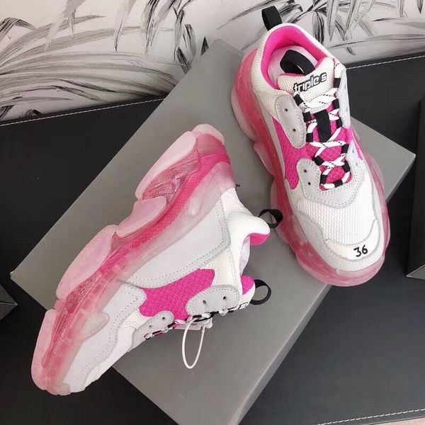 

crystal bottom triple s track 2.0 leather mesh good god sneaker red yellow blue black white women girl casual shoes sports