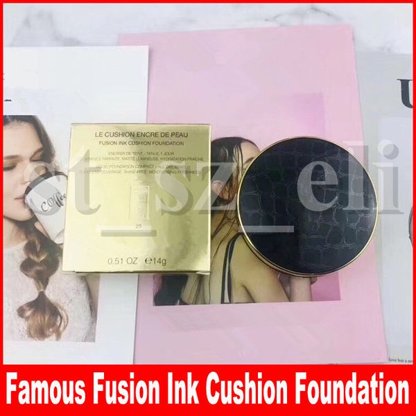 

famous 2 colors face makeup le cushion encre de peau collector fusion ink cushion foundation concealer with puff 14g