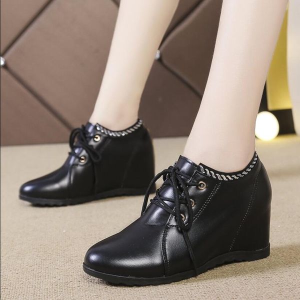 

women shoes new autumn winter fashion woman boots high heels women leather ankle boots pointed toe boot zapatos de mujer, Black