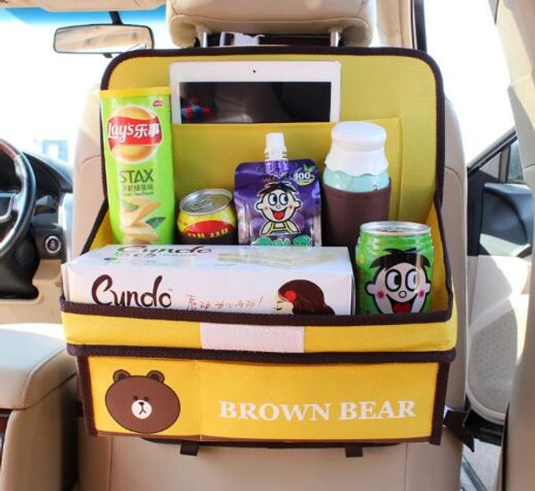 

car seat back storage bag cartoon cute storage bag multi-function dining table hanging car interior products