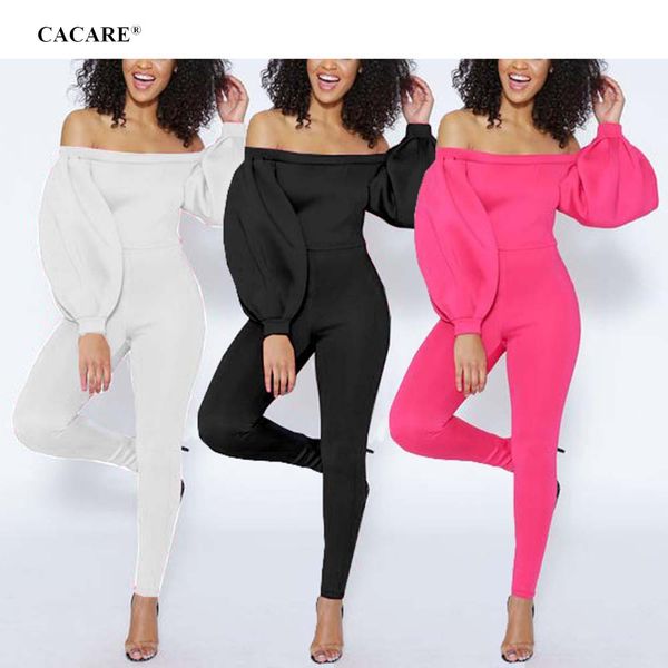 

long jumpsuits playsuit 2020 women summer romper pajamas playsuit overalls bodysuit body suit f0526 off shoulder puff sleeve, Black;white