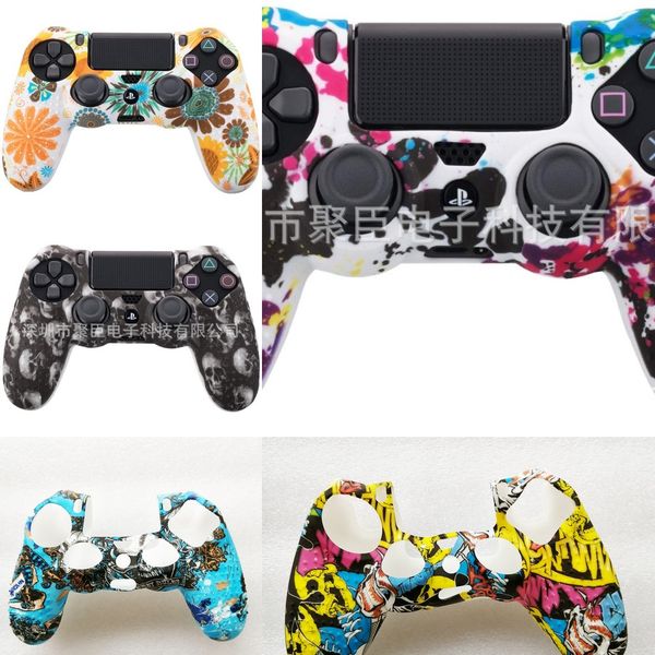 

o97zz anti-slip camo pro мягкий шипованных силиконовый защитный возьмитесь кожи playstation обложка для случая 4 ps4 камуфляж тонкий control