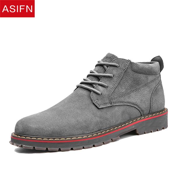 Asifn Men Business Shoes Boots Faux Suede Man Shoe Autumn Winter
