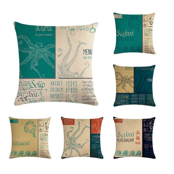 

ocean животных печать бросьте море еды подушки чехлы кресло диван украшение автомобиля сиденье 45 * 45c new наволочке номер украсьте zy1201