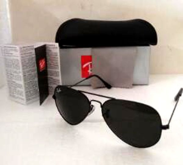 

58/62mm aviator ray sunglasses vintage pilot brand band uv400 protection bans mens womens men ben wayfarer sun glasses with box case 3025, White;black