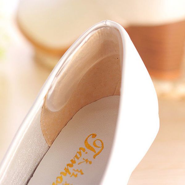 

1pair woman shoes sticker transparent silicone high heels sandals protector prevent rub pain heel grips invisible insole new, Black