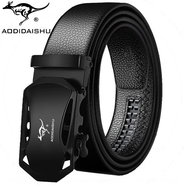 

aodi kangaroo metal automatic buckle pants and trousers men's gift versatile young and middle-aged belt men's trousers belt, Black;brown