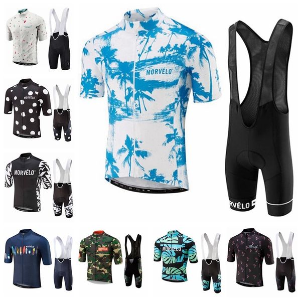 

новый 2020 morvelo велоспорт трикотажные изделия быстросохнущий нагрудник шорты комплект ropa ciclismo мужская с коротким рукавом велоспорт, Black;red
