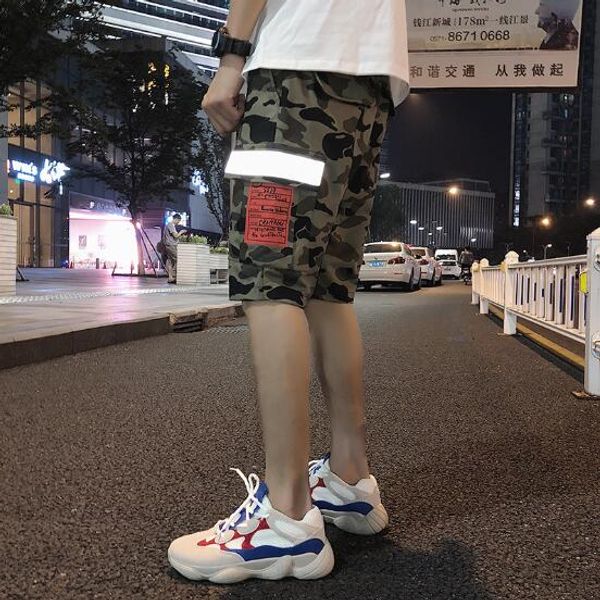 

2019 new mens summer casual shorts fashion camouflage cargo pants large size with 2 colors size m - 5xl, White;black