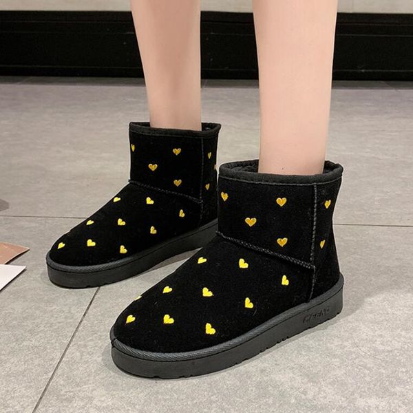 

brand australian women boots ankle boots for womens platform female girl fur furry snow winter shoes woman 2020 w22, Black