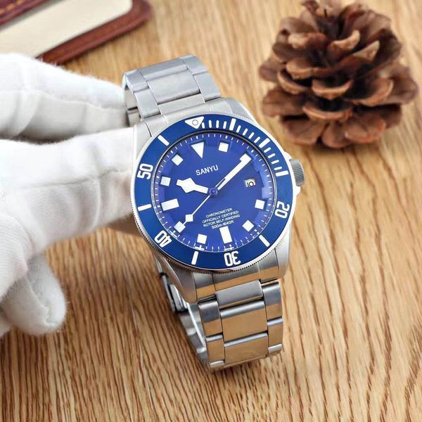 

2019 new diving blue 25600 automation machinery fashion subman gift watch sapphire surface delivery, Slivery;brown