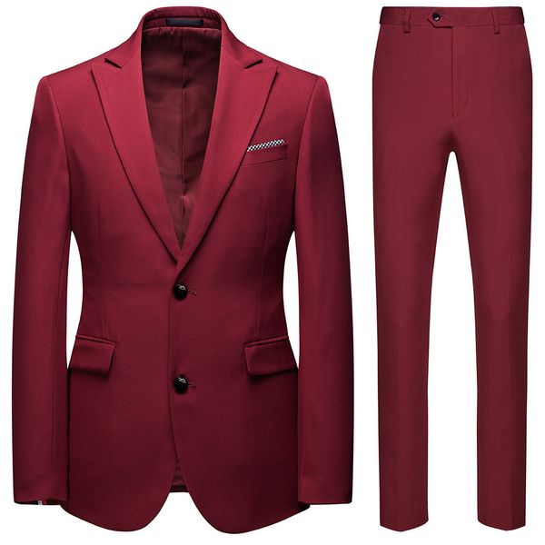 

boutique business leisure suit 2 pieces groom man wedding two-button men's suit set, White;black
