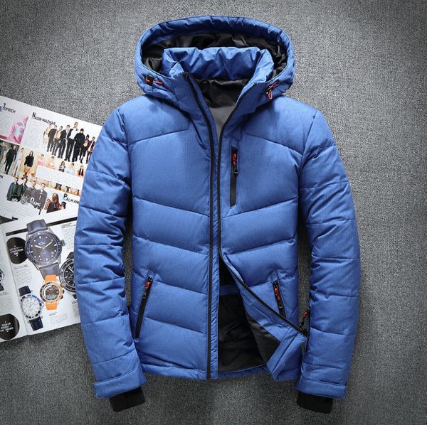 

горячая бесплатная доставка мужчин зимние пуховики на открытом воздухе согреться мода северный случайный холодный теплый толстый пуховик лиц, Black