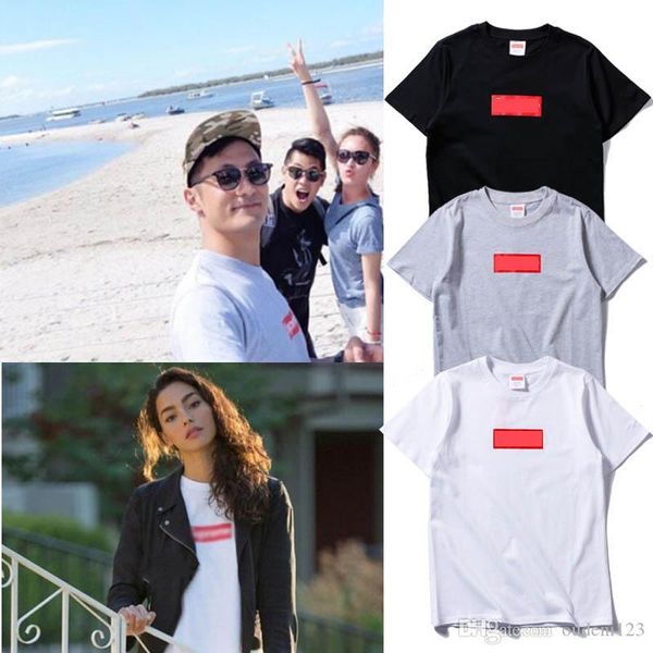 

supre красный ящик мужские дизайнерские футболки тройник быстрой сушки дышащий бренда tshirt свободные моды роскошные футболки поло с коротк, White;black