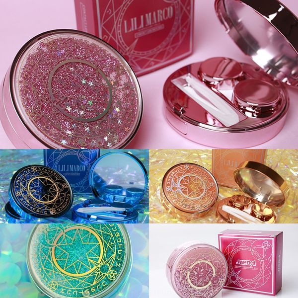 

starry sky myopia invisible magic array quicksand case glasses case nursing glasses companion contact lenses dual-box nursing box