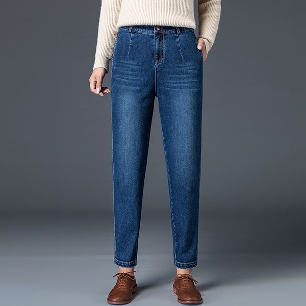 

2019 autumn new style jeans women's dress korean-style capri harem pants women's pants baggy 19198, Blue