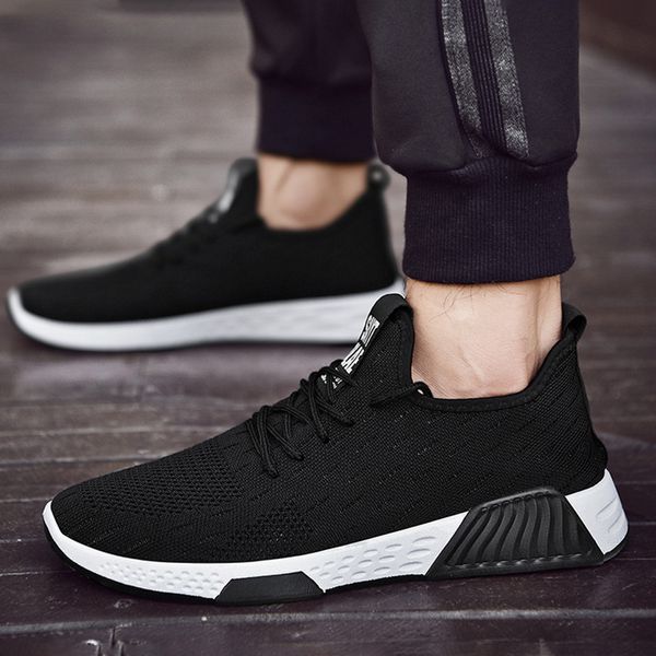 

men's vulcanize shoes walking shoes man sneakers men white trainers male sneakers tenis masculino zapatillas 39-48, Black