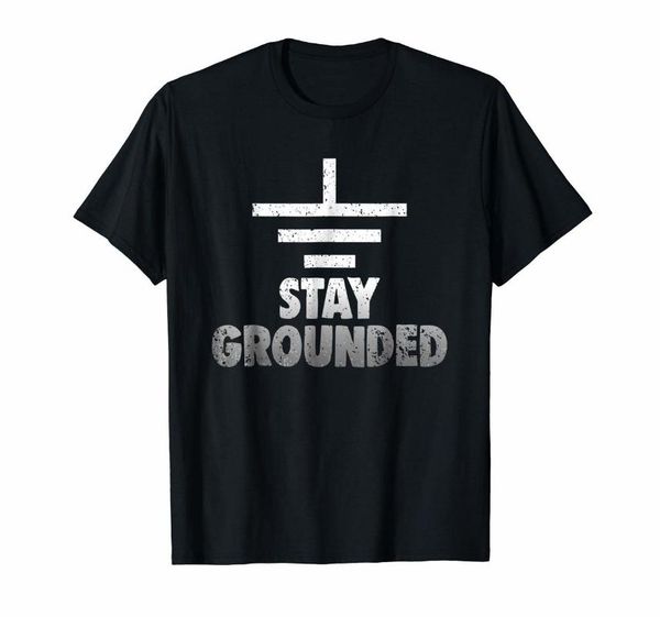 

men's t-shirts stay grounded funny electrical symbol shirt for engineers t men women male female tshirts tees homme hombre s7112, White;black