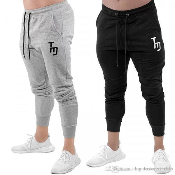 

mens athletic fitness joggers designer muscle pencil pants casual slim fit sports gym pants, Black