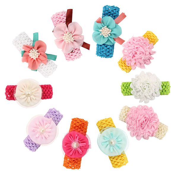 

mixed styles infant baby girl flower headband children hair accessories newborn hairbands pgraphy props hair accessories, Slivery;white