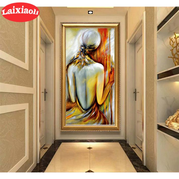 

large 5d diamond embroideryabstract woman back diy diamond painting rhinestone cross stitch full mosaic puzzle home decoration