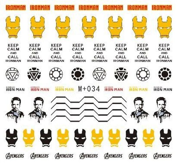 

classic marvel watermark sticker nail sticker nail available at super low prices m 025-045, Black