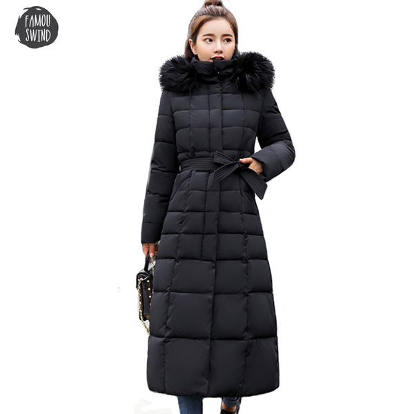 

high outerwear quality fur women long winter coat female warm wadded jacket womens 2019 parka casaco feminino inverno, Black