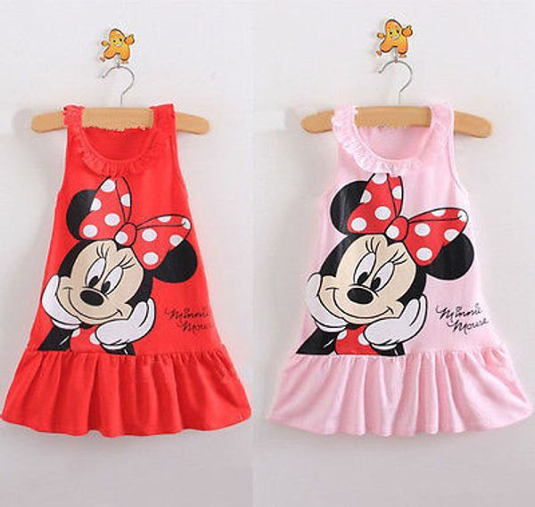 

red/pink baby girls dress kids cartoon clothes party dresses, Red;yellow