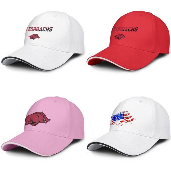 

arkansas razorbacks football usa flag logo baseball adjustable sandwich hat design fashion baseball classic cap mesh marble print pink, Blue;gray