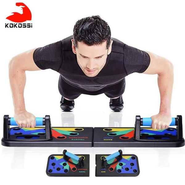 

kokossi 9 in 1 push up rack board men women fitness exercise push-up stands body building training system home gym fitness
