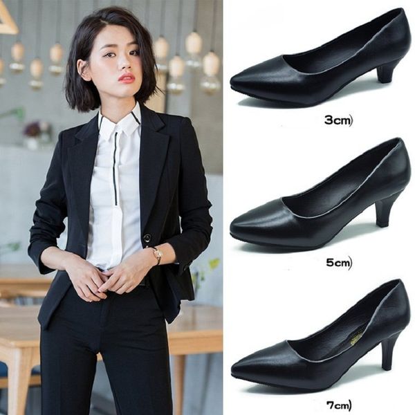 

new work shoes black comfortable high-heeled temperament women's shoes fashion women's