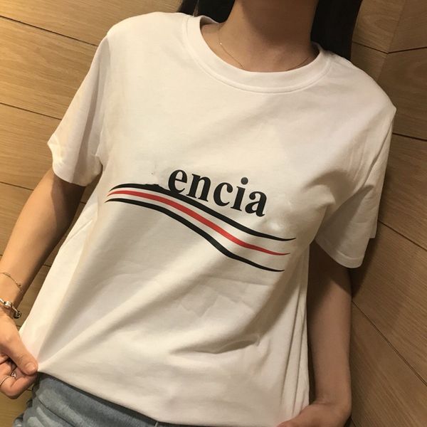 

19SS Fashion City Girl Black and White Womens Designer T Shirts Letter Printing Pure Cotton Womens Designer Clothing