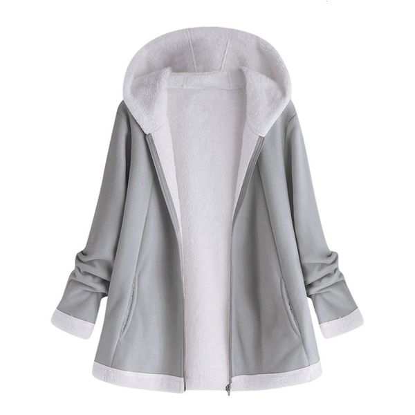 

designer jacket women jackets women autumn womens jacket winter warm pocket long sleeves plush hoodie coat manteau femme casual 5xl pink, Black;brown