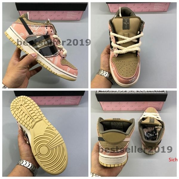 

travis scotts x sb dunk low skateboard running shoes women mens cactus jack trainers casual sneakers ct5053-001 zapatos des chaussures