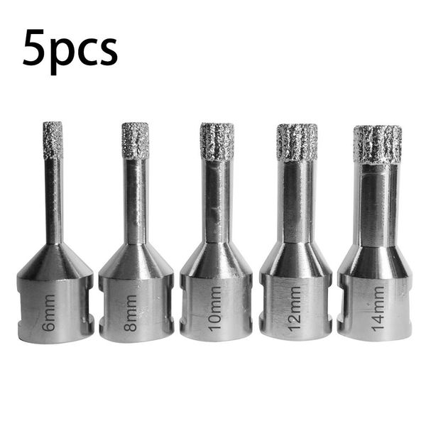 

5pcs vacuum brazed diamond dry drilling bits porcelain tile granite marble stone masonry hole saw 6/8/10/12/14mm