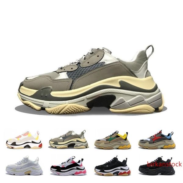 

2020 продажа дизайнер paris 17fw тройной кроссовки для мужчин, женщин черный красный белый зеленый повседневный папа обувь теннис повышения