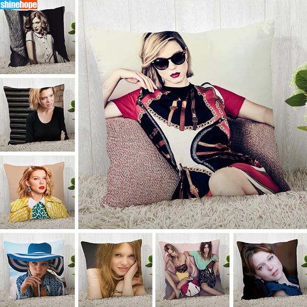 

custom pillow cases lea seydoux square pillowcase christmas zippered pillow cover 40*40cm,45*45cm(one side