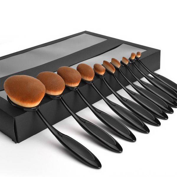 

toothbrush type brush 10 pieces mixed brush oval foundation liquid blush eye shadow concealer lips eye makeup