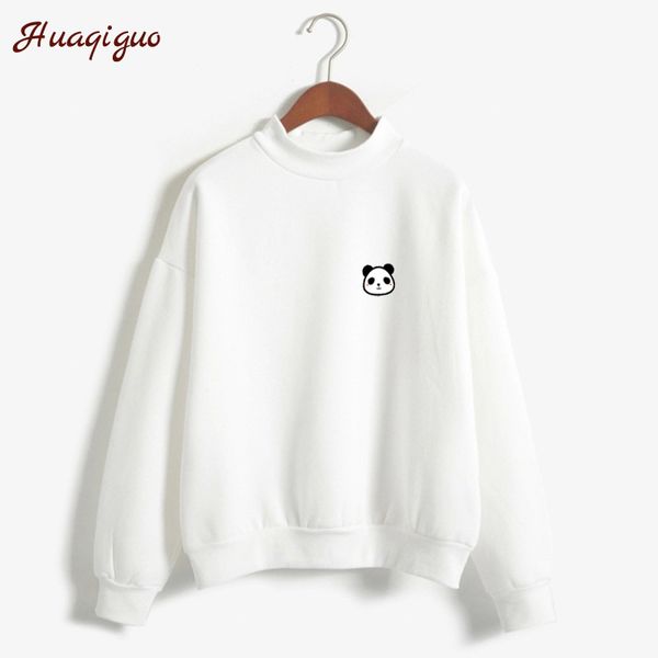 

new autumn long sleeve little cute harakuku kawaii panda printed fleece thick winter sweatshirt women hoodies moletom feminino, Black