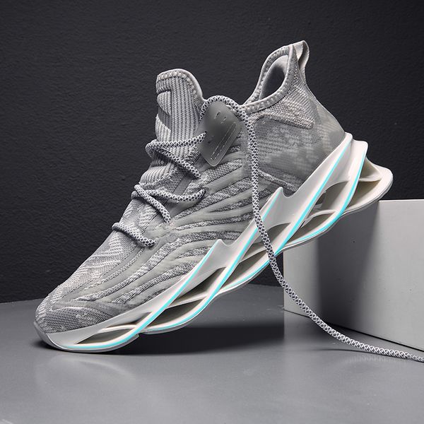 

2020 new luminous men running shoes walking jogging blade sneakers men summer cushioning athletic sport shoes plus size 39-46