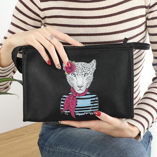 

new women wash bag handbags large capacity pu waterproof pattern cosmetic bag ladies portable travel storage bags