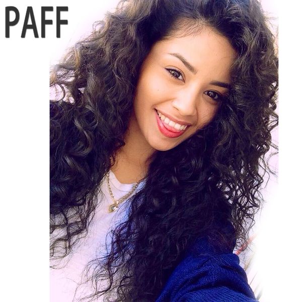 

paff brazilian curly lace front human hair wigs for black women long hair wig non remy pre plucked with baby bleached knots